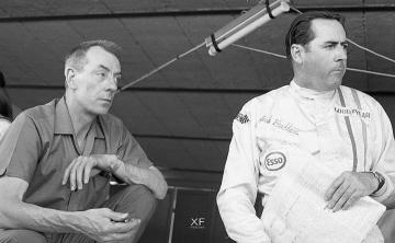 Jack Brabham (derecha) y Ron Tauranac, Jarama 1970 (Foto: Xavier Forcano)